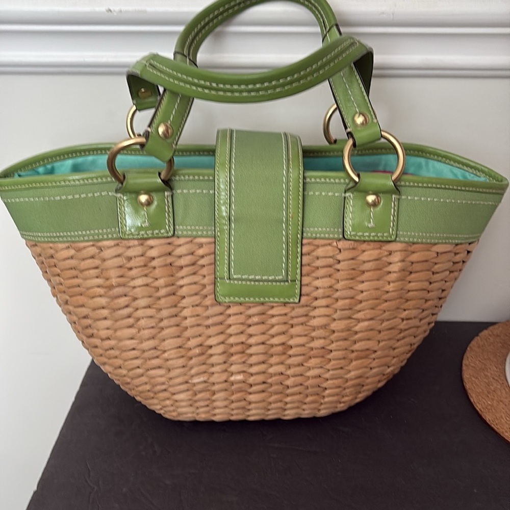 Limited Edition Coach Legacy straw leather handbag large like new condition - Picture 5 of 12